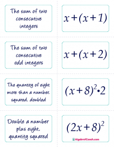 Translating Algebraic Expressions Game - Page 10